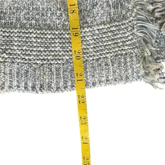 Ann Taylor LOFT Women's Sweater Blue White Fringe Open Front Cardigan Petite LG - Picture 8 of 9